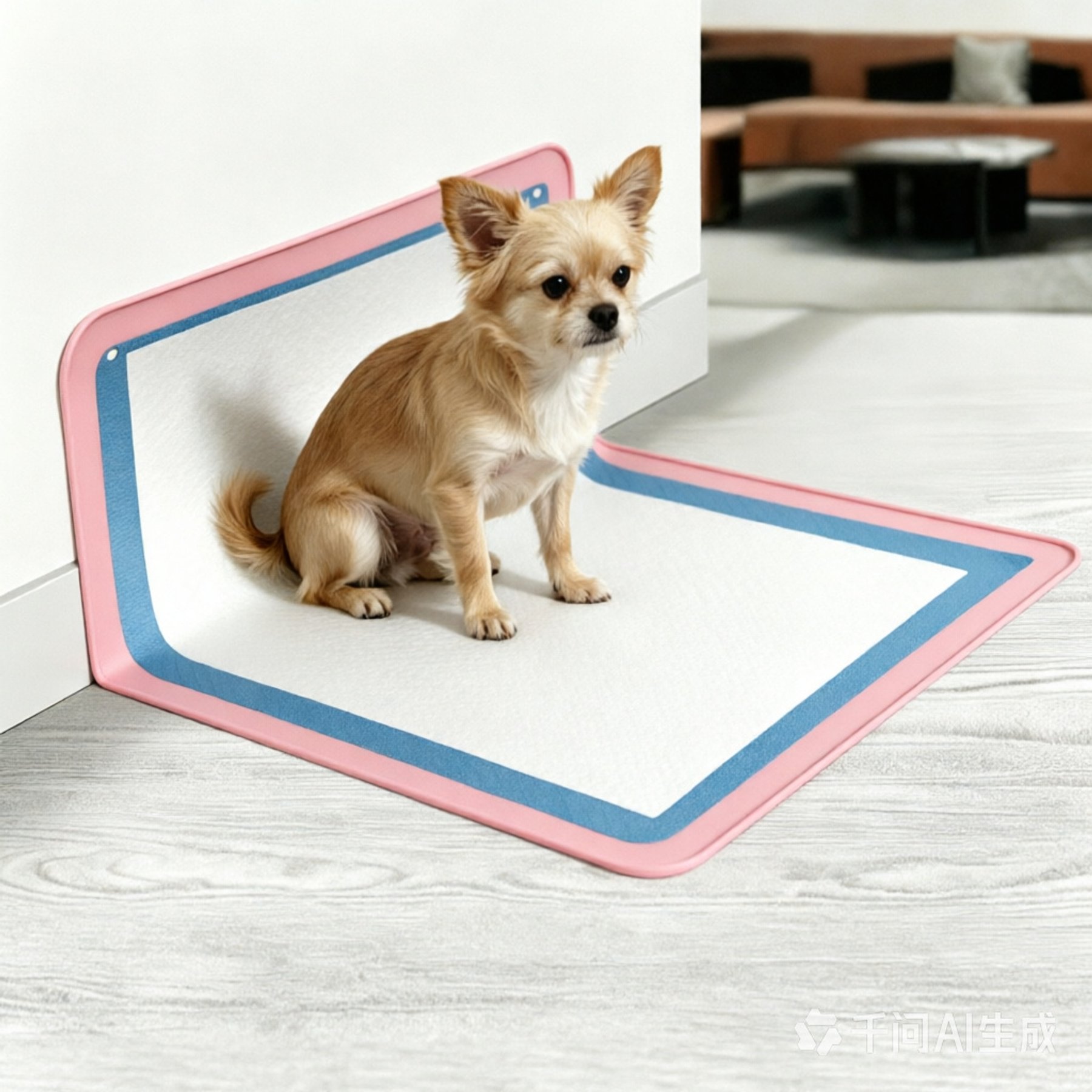 DOPZER Foldable Silicone with Wall-Mount Suction Cups & Snap Buttons, Waterproof Urine Mat Washable Dog & Cat Pee Pads, 35 x 25.6 in, Pink