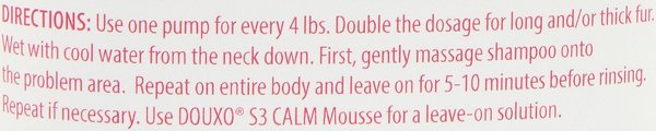 Show full view: Douxo S3 CALM Soothing Itchy, Hydrated Skin Dog & Cat Shampoo, 16.9-fl oz bottle slide 5 of 6