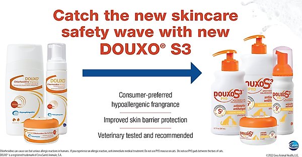 Show full view: Douxo S3 PYO Antiseptic Antifungal Chlorhexidine Dog Mousse, 5.1-oz bottle slide 7 of 8