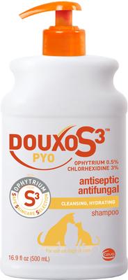 Show full view: Douxo S3 PYO Antiseptic Antifungal Chlorhexidine Mousse, 5.1-oz bottle + Dog & Cat Shampoo, 16.9-oz bottle slide 6 of 10