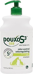 Douxo S3 SEB Odor-Control Seboregulating Dog & Cat Shampoo, 16.9-fl oz bottle