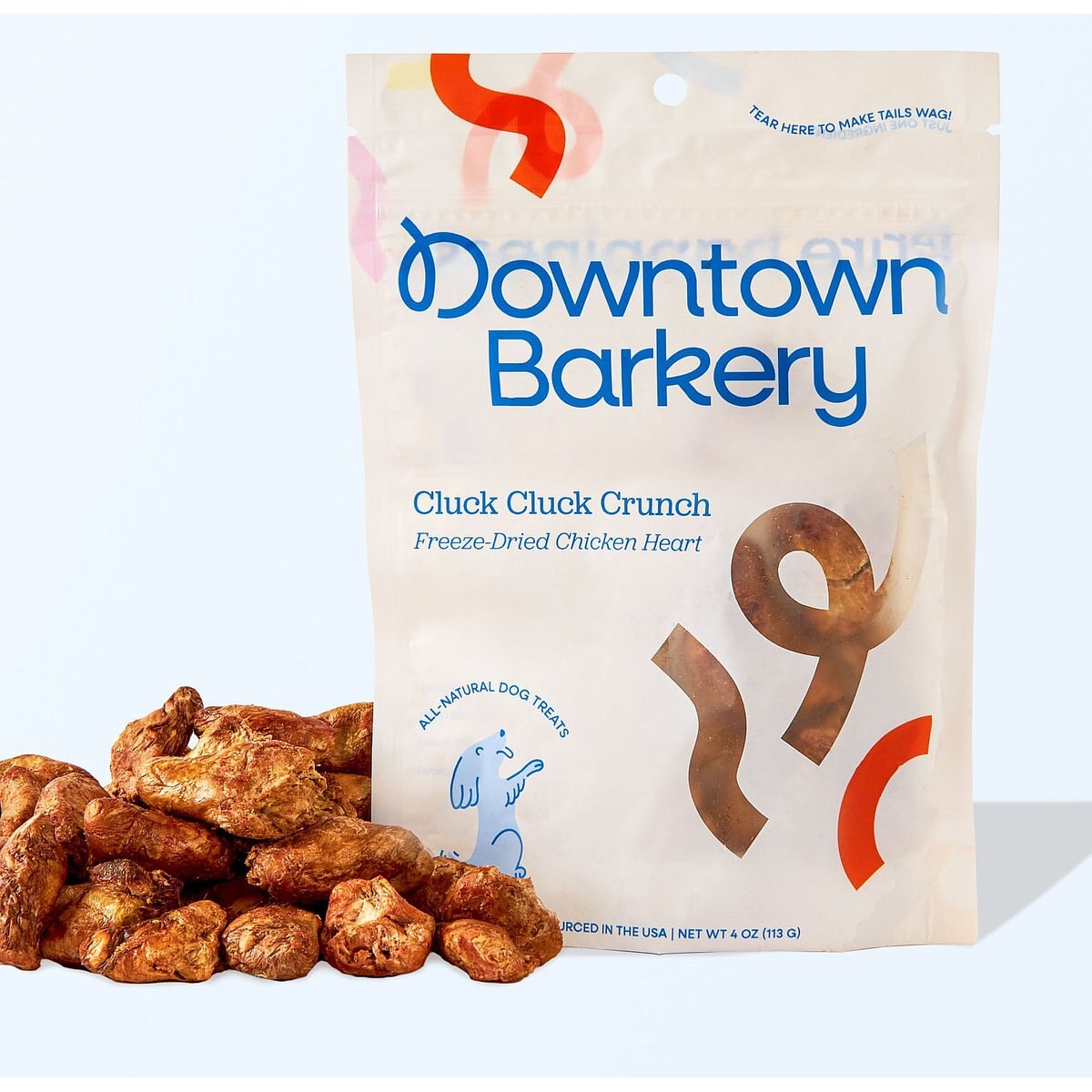 Downtown Pet Supply Barkery Chicken Hearts Grain-Free Adult Freeze-Dried Dog & Cat Treats, 4-oz bag