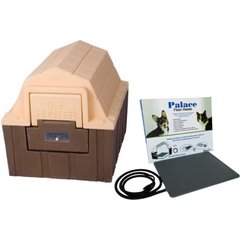 Dog Palace DP Hunter Insulated Dog House & Heating Pad, Brown/Tan