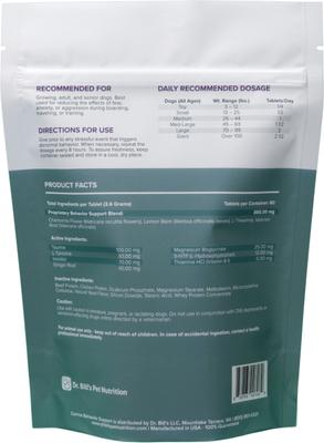 Show full view: Dr. Bill's Pet Nutrition Canine Behavior Support Dog Supplement, 60 count slide 8 of 9