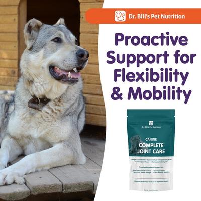 Show full view: Dr. Bill's Pet Nutrition Canine Complete Joint Care Advanced Hip & Joint Care Powder Supplement for Dogs, 340-gm pouch slide 10 of 12