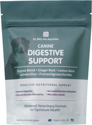 Dr. Bill's Pet Nutrition Canine Digestive Support Probiotics & Digestive Enzymes Dog Supplement Powder, 180-gm pouch