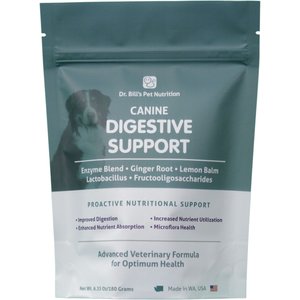 Dr. Bill's Pet Nutrition Canine Digestive Support Probiotics & Digestive Enzymes Dog Supplement Powder, 180-gm pouch