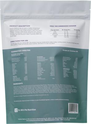 Show full view: Dr. Bill's Pet Nutrition Canine Optimum Skin & Coat Dog Supplement Powder, 680-gm pouch slide 9 of 10