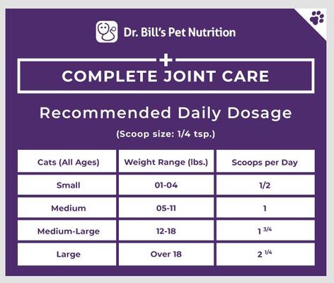 Show full view: Dr. Bill's Pet Nutrition Feline Complete Joint Care Cat Supplement Powder, 85-gm pouch slide 5 of 7