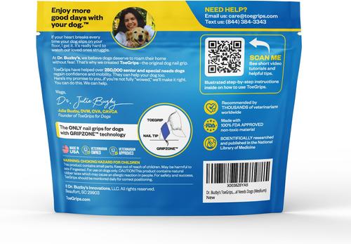 Show full view: Dr. Buzby's ToeGrips Dog Nail Grips, 20 count, Medium slide 2 of 10