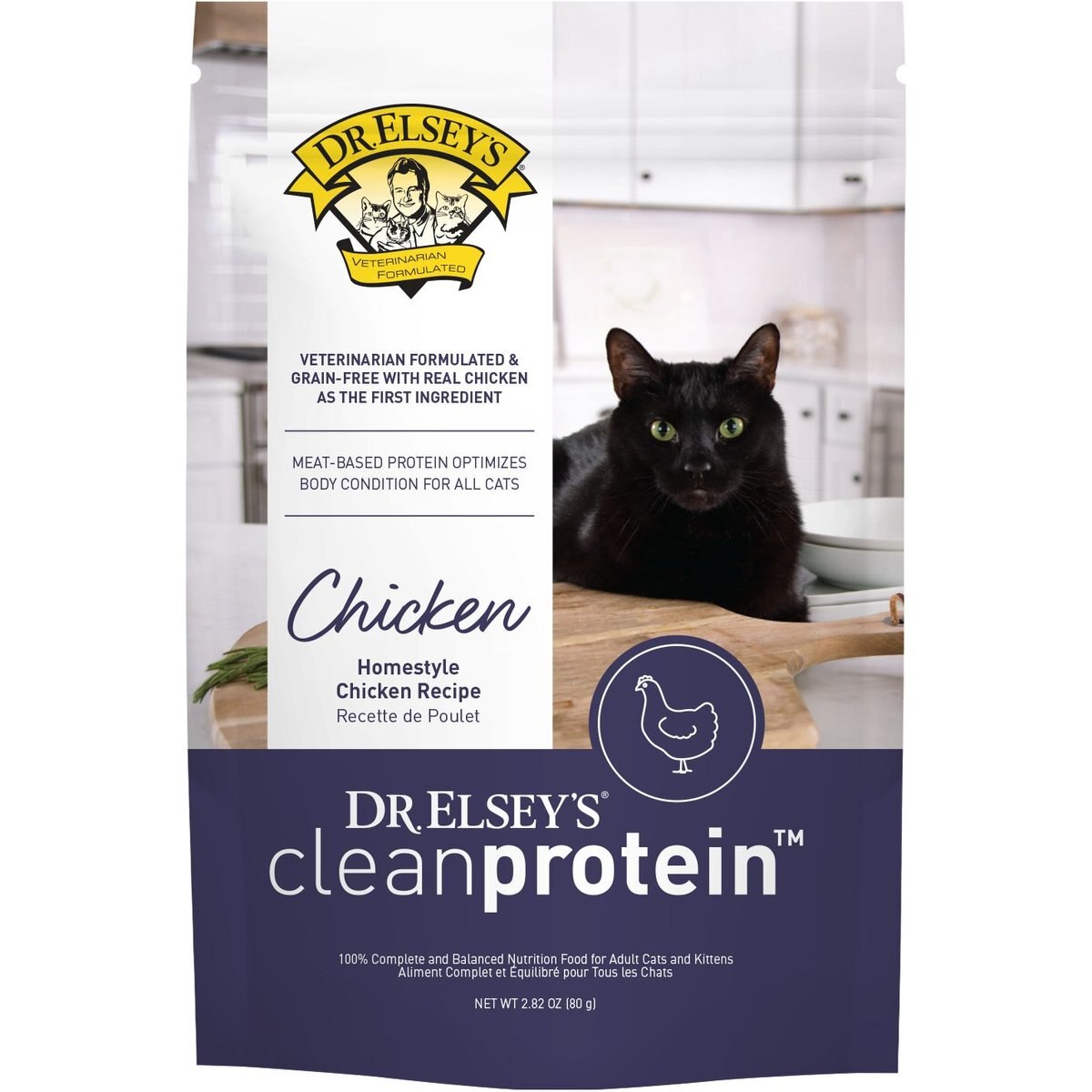 Dr. Elsey's cleanprotein Chicken Flavored Wet Cat Food, 2.82-oz pouch, 12 count