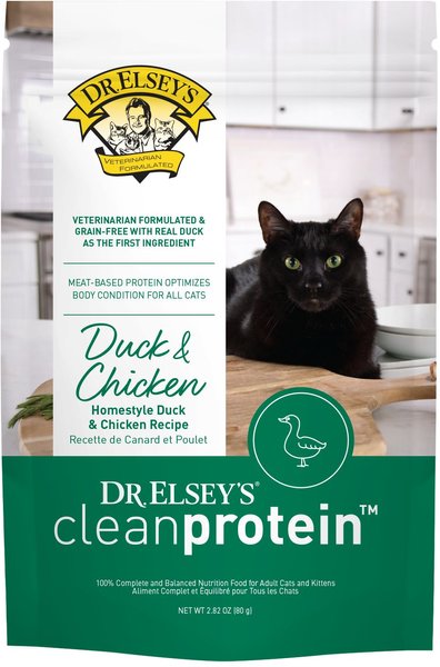 Dr. Elsey's cleanprotein Duck & Chicken Flavored Wet Cat Food, 2.82-oz pouch, 12 count