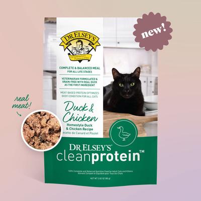 Show full view: Dr. Elsey's cleanprotein Duck & Chicken Flavored Wet Cat Food, 2.82-oz pouch, 12 count slide 7 of 7