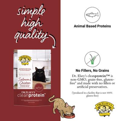 Show full view: Dr. Elsey's cleanprotein Homestyle Salmon & Chicken Wet Cat Food, 2.82-oz pouch, 12 count slide 4 of 8