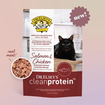 Show full view: Dr. Elsey's cleanprotein Homestyle Salmon & Chicken Wet Cat Food, 2.82-oz pouch, 12 count slide 7 of 8