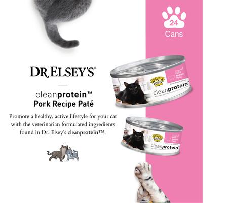 Show full view: Dr. Elsey's cleanprotein Pork Recipe Wet Cat Food, 5.3-oz can, case of 24 slide 4 of 9