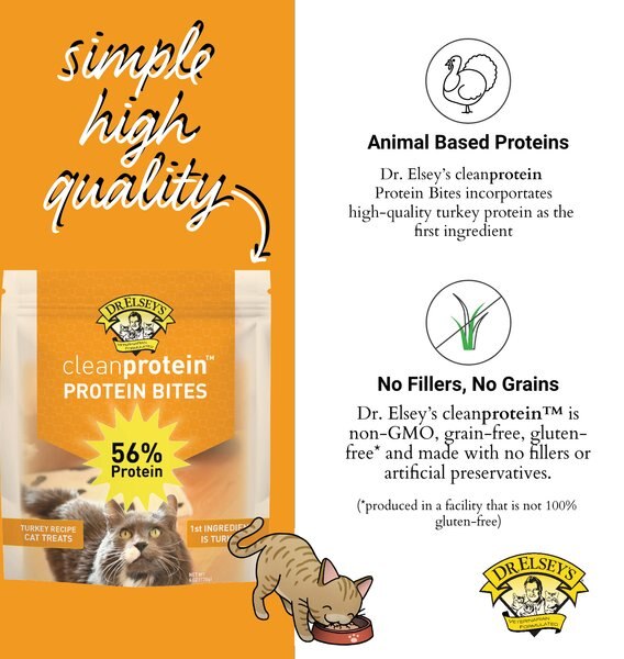 Dr. Elsey\'s cleanprotein Protein Bites Turkey Crunchy Cat Treats
