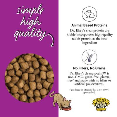Show full view: Dr. Elsey's cleanprotein Rabbit Kibble Cat Dry Food, 6.6-lb bag slide 5 of 10