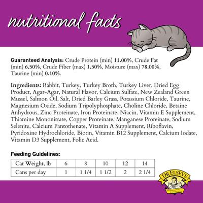 Show full view: Dr. Elsey's cleanprotein Rabbit & Turkey Recipe Wet Cat Food, 5.3-oz can, case of 24 slide 5 of 9