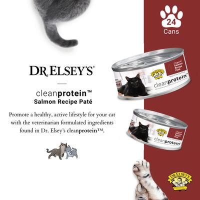 Show full view: Dr. Elsey's cleanprotein Salmon Recipe Wet Cat Food, 2.75-oz can, case of 24 slide 4 of 9
