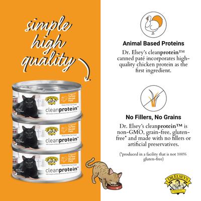Show full view: Dr. Elsey's cleanprotein Turkey Recipe Wet Cat Food, 2.75-oz can, case of 24 slide 7 of 10