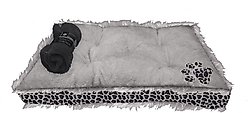 Dr. Gabby Wild Blanket & Leopard Print Dog Crate Mat, Gray, Small