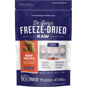 Dr. Gary's Best Breed Beef Recipe High-Protein Adult Raw Freeze-Dried Dog Food, 12-oz bag