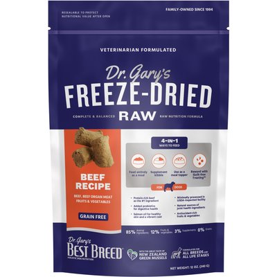 Dr. Gary's Best Breed Dr. Gary's Best Breed Beef Recipe High-Protein Adult Raw Freeze-Dried Dog Food, 12-oz bag