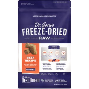 Dr. Gary's Best Breed Beef Recipe High-Protein Adult Raw Freeze-Dried Dog Food, 24-oz bag