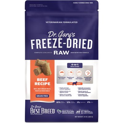 Dr. Gary's Best Breed Dr. Gary's Best Breed Beef Recipe High-Protein Adult Raw Freeze-Dried Dog Food, 24-oz bag