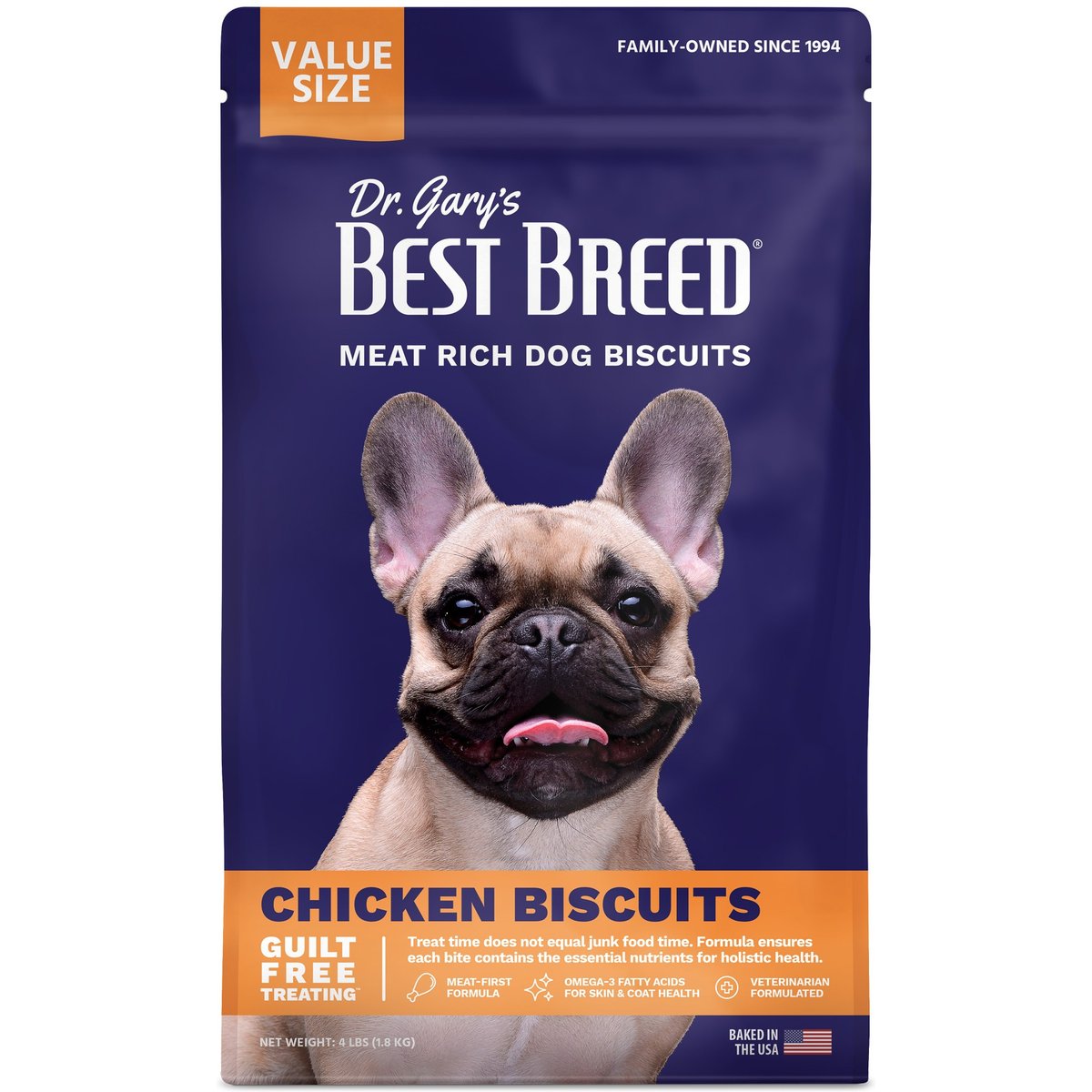 Dr. Gary's Best Breed Chicken Biscuits Adult Crunchy Dog Treats, 4-lb bag