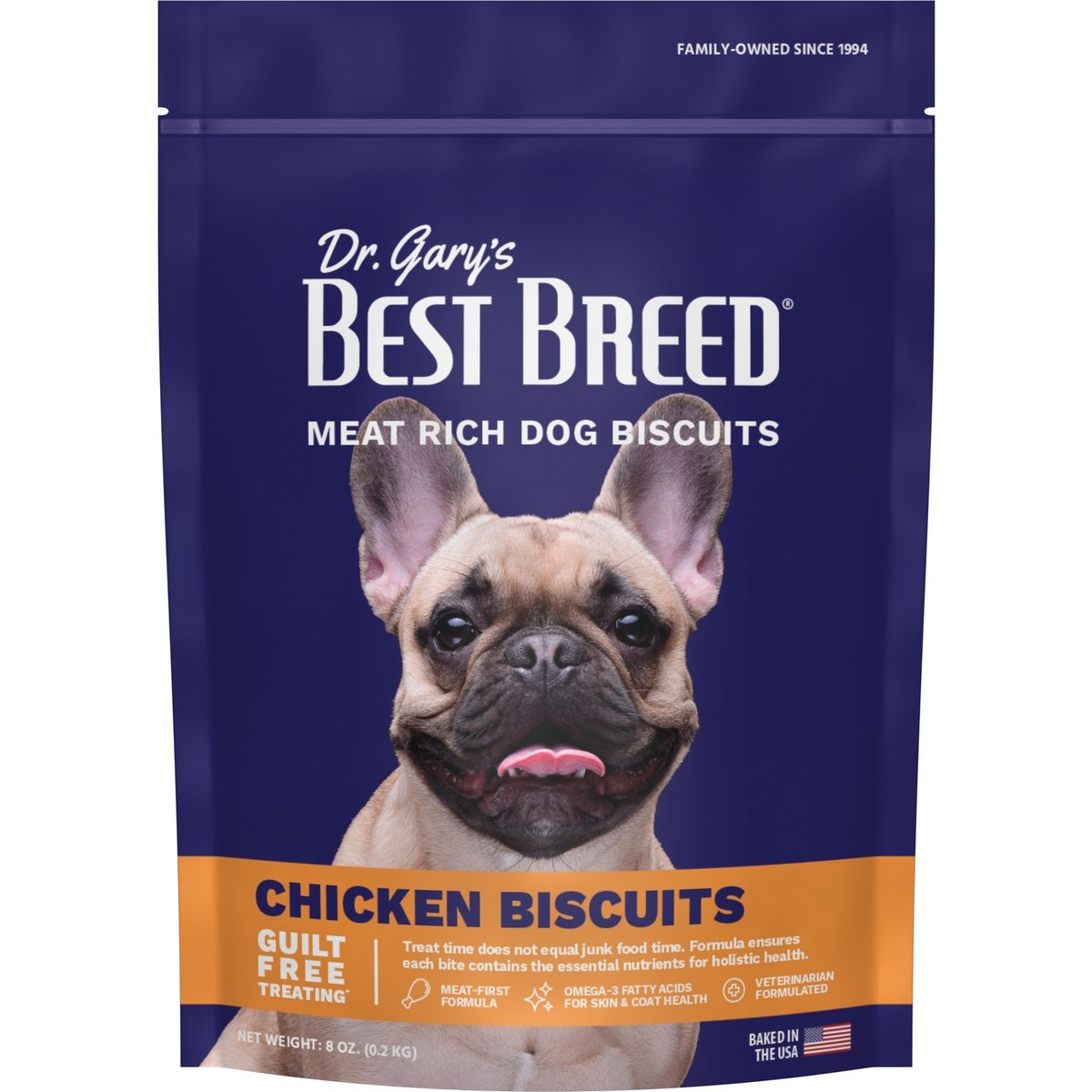 Dr. Gary's Best Breed Chicken Biscuits Adult Crunchy Dog Treats, 8-oz bag