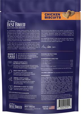Show full view: Dr. Gary's Best Breed Chicken Biscuits Adult Crunchy Dog Treats, 8-oz bag slide 3 of 5