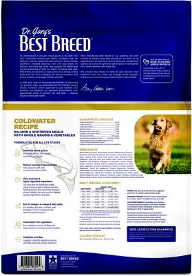 Show full view: Dr. Gary's Best Breed Coldwater Recipe Salmon & Whitefish Meals Dry Dog Food, 13-lb bag slide 3 of 7