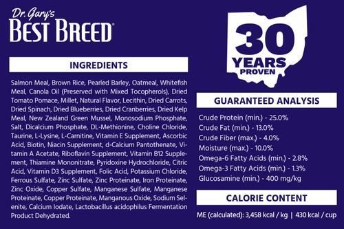 Show full view: Dr. Gary's Best Breed Coldwater Recipe Salmon & Whitefish Meals Dry Dog Food, 26-lb bag slide 5 of 7