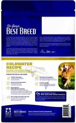 Show full view: Dr. Gary's Best Breed Coldwater Recipe Salmon & Whitefish Meals Dry Dog Food, 4-lb bag slide 3 of 8