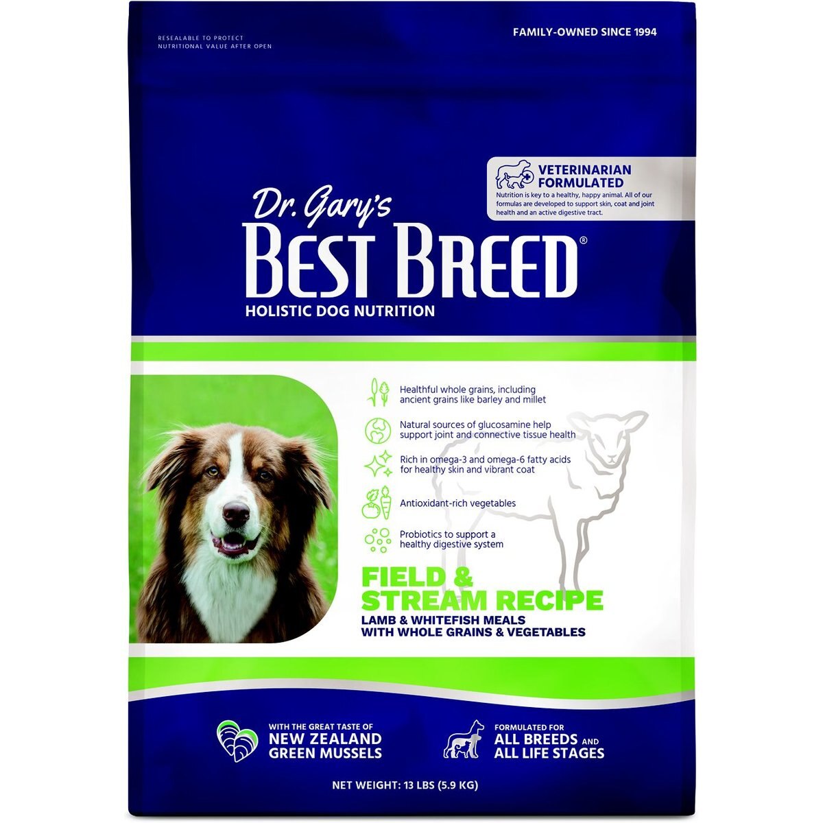 Dr. Gary's Best Breed Field & Stream Recipe Lamb & Whitefish Meals Dry Dog Food, 13-lb bag