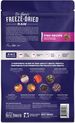 Show full view: Dr. Gary's Best Breed Fish Recipe High-Protein Adult Raw Freeze-Dried Dog Food, 24-oz bag slide 3 of 10