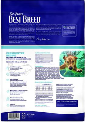Show full view: Dr. Gary's Best Breed Freshwater Recipe Catfish & Whitefish Meals Dry Dog Food, 13-lb bag slide 3 of 6