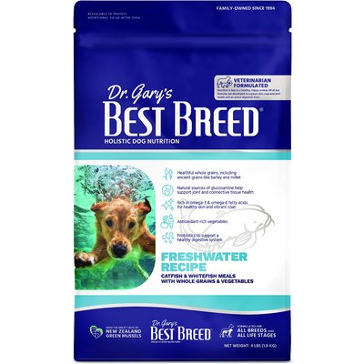 Dr. Gary's Best Breed Dr. Gary's Best Breed Freshwater Recipe Catfish & Whitefish Meals Dry Dog Food, 4-lb bag