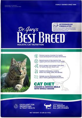 Show full view: Dr. Gary's Best Breed Holistic All Life Stages Dry Cat Food, 12-lb bag slide 1 of 7