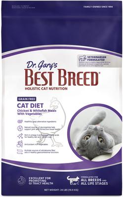 Show full view: Dr. Gary's Best Breed Holistic Grain-Free All Life Stages Dry Cat Food, 24-lb bag slide 1 of 6