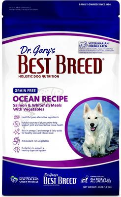 Show full view: Dr. Gary's Best Breed Holistic Grain-Free Ocean Salmon with Fruits & Vegetables Dry Dog Food, 4-lb bag slide 1 of 9