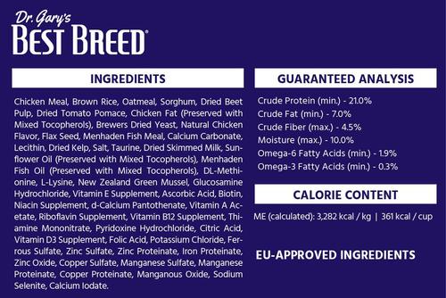 Show full view: Dr. Gary's Best Breed Holistic Senior Reduced Calorie Dry Dog Food, 28-lb bag slide 7 of 9