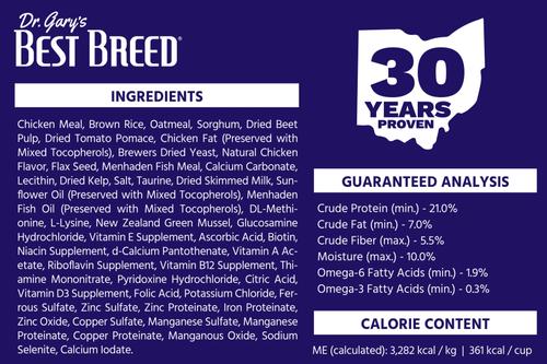 Show full view: Dr. Gary's Best Breed Holistic Senior Reduced Calorie Dry Dog Food, 4-lb bag slide 5 of 9