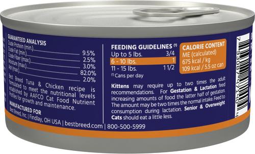 Show full view: Dr. Gary's Best Breed Tuna & Chicken Grain-Free Pate Wet Cat Food, 5.5-oz can, case of 24 slide 3 of 7