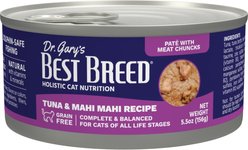 Dr. Gary's Best Breed Tuna & Mahi Mahi Grain-Free Pate Wet Cat Food, 5.5-oz can, case of 24