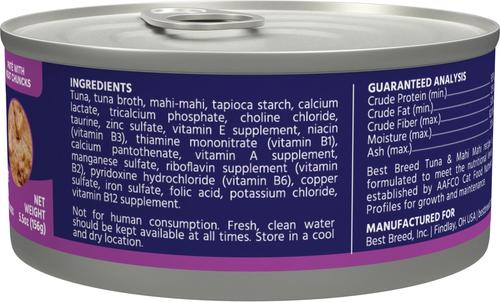 Show full view: Dr. Gary's Best Breed Tuna & Mahi Mahi Grain-Free Pate Wet Cat Food, 5.5-oz can, case of 24 slide 5 of 6