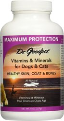 Dr. Goodpet Maximum Protection Vitamins & Minerals Healthy Skin, Coat & Bones Dog & Cat Supplement, 8-oz jar