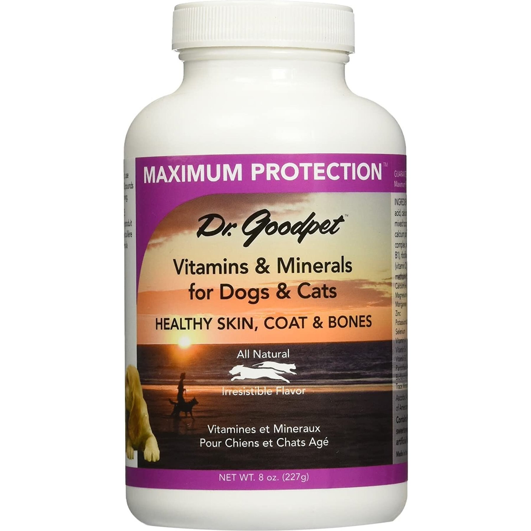 Dr. Goodpet Maximum Protection Vitamins & Minerals Healthy Skin, Coat & Bones Dog & Cat Supplement, 8-oz jar